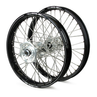 Honda Talon / Excel A60 SNR MX Black Rims / Silver Hubs Wheel Set CR 125-250 2000-01 (21 / 19*2.15)
