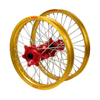 Suzuki Talon Red Hubs / Excel Gold Rims Wheel Set