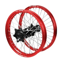 Honda Talon Black Hubs / Excel Red Rims Wheel Set