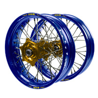 Husaberg Talon Gold Hubs / Excel Blue Rims Supermotard Wheel Set