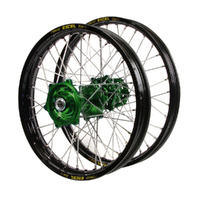 Kawasaki Talon Green Hubs / Excel Black Rims Wheel Set