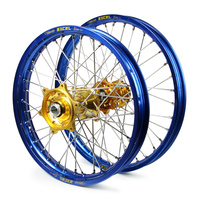 Honda Talon / Excel SNR MX Blue Rims / Gold Hubs Wheel Set CRF 250 X / 450 X 2004-16 (21*1.6 / 18*2.15)