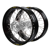 Kawasaki Talon Silver Hubs / Excel Black Rims Supermotard Wheel Set