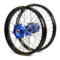 Yamaha Talon / Excel SNR MX Black Rims / Blue Hubs Wheel Set YZ 125-250 2008-16, YZF 250 2007-08, YZF450 2008 (21*1.6 / 19*2.15)