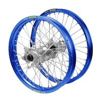 Husqvarna Talon Silver Hubs / Excel Blue Rims Wheel Set