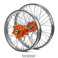 KTM Adventure Silver Excel Rims / Orange Talon Hubs Wheel Set - 790 2019-On 17*3.5 / 17*4.25 