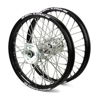 Kawasaki Talon / Platinum SNR MX Black Rims / Silver Hubs Wheel Set KX 125-250 1999-02 / KX500 1999-04 (21 / 19*2.15)