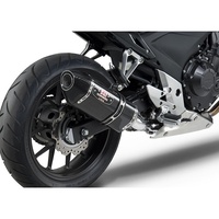 Yoshimura Honda CBR500R/CB500F 13-15 R-77 Stainless Slip-On Exhaust, w/ Carbon Fiber Muffler