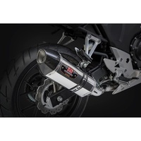 Yoshimura Honda CB500X 2016 R-77 Stainless Slip-On Exhaust, w/ Stainless Steel Muffler CF Tip