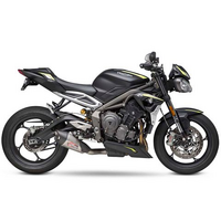 Yoshimura STREET TRIPLE 18-23 AT2 Stainless Slip-On Exhaust, w/ Stainless Muffler