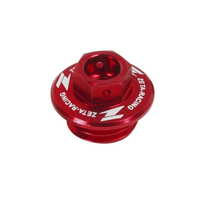 Zeta Oil Filler Plug - Honda CR / CRF Yamaha YZ / YZF / WRF Kawasaki KLX - Red